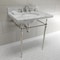 Fauceture KVPB3022M86 30" Console Sink with Brass Legs (8-Inch, 3 Hole), Marble White/Polished Nickel KVPB3022M86 - alternate 2